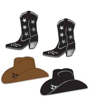 Foil Cowboy Hat & Boot Silhouettes