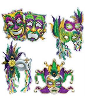 Foil Mardi Gras Mask Cutouts