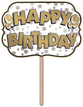 Foil Happy Birthday Yard Sign