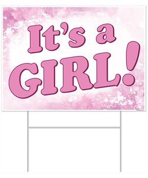 Plastic It's A Girl! Yard Sign