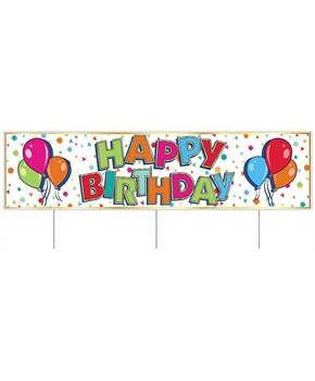 Plastic Jumbo Happy Birthday Yard Sign