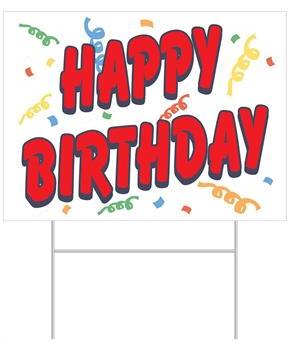 Plastic Happy Birthday Yard Sign