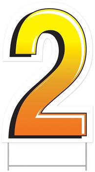 Plastic "2" Yard Sign