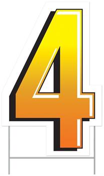 Plastic "4" Yard Sign