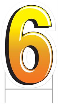 Plastic "6" Yard Sign