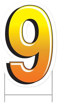 Plastic "9" Yard Sign