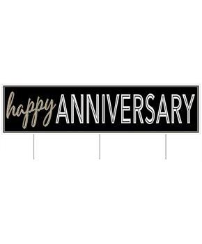 Plastic Jumbo Happy Anniv Yard Sign