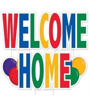 Plastic Jumbo Welcome Home Yard Sign Set