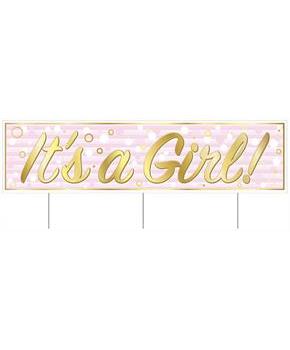 Plastic Jumbo It's A Girl! Yard Sign