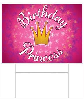 Plastic Birthday Princess Yard Sign