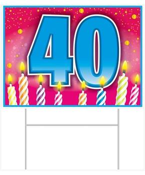 Plastic "40" Birthday Yard Sign