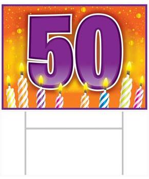 Plastic "50" Birthday Yard Sign