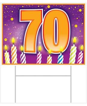 Plastic "70" Birthday Yard Sign