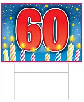 Plastic "60" Birthday Yard Sign