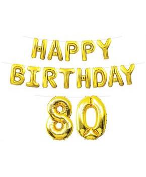 Happy Birthday "80" Balloon Streamer