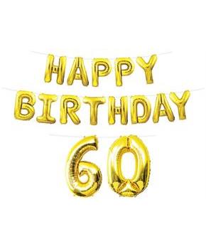 Happy Birthday "60" Balloon Streamer