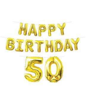Happy Birthday "50" Balloon Streamer