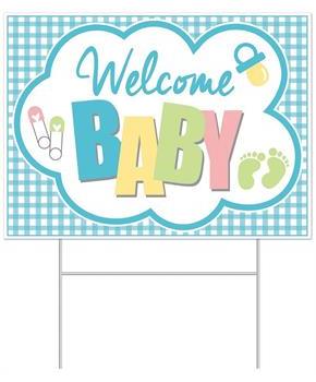 Plastic Welcome Baby Yard Sign