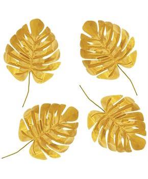 Fabric Gold Palm Leaves