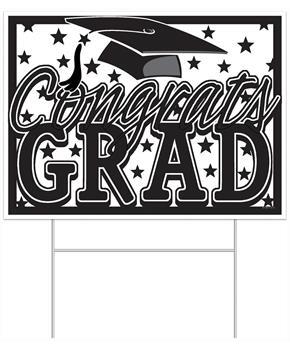 Plastic Congrats Grad Yard Sign