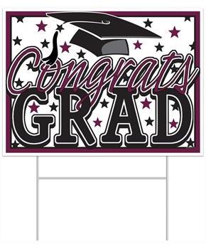Plastic Congrats Grad Yard Sign