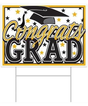Plastic Congrats Grad Yard Sign