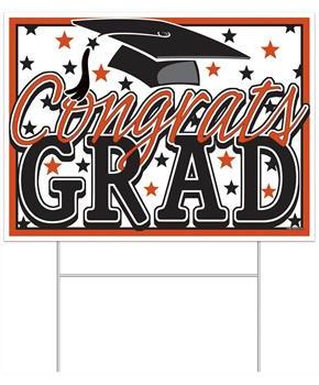 Plastic Congrats Grad Yard Sign