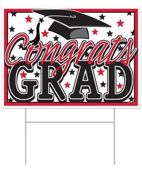 Plastic Congrats Grad Yard Sign