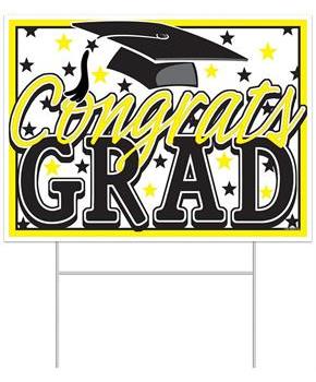 Plastic Congrats Grad Yard Sign