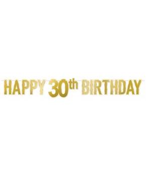 Foil Happy "30th" Birthday Streamer