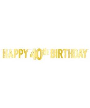Foil Happy "40th" Birthday Streamer