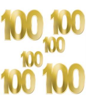 Foil "100" Birthday Cutouts