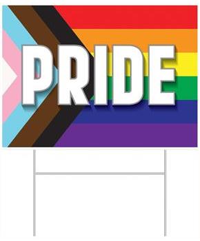 Plastic Pride Flag Yard Sign