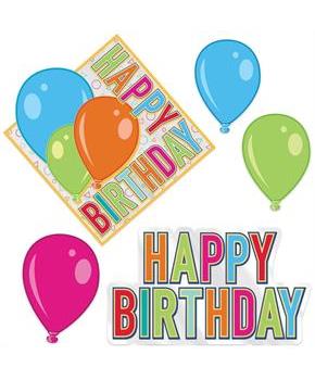 Plastic Happy Birthday Cutouts