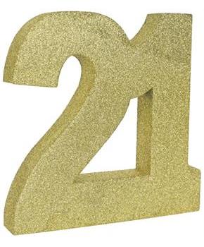 3-D Glittered "21" Centerpiece