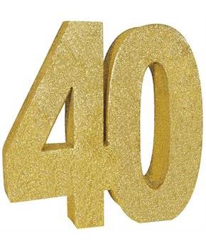 3-D Glittered "40" Centerpiece