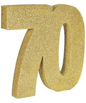 3-D Glittered "70" Centerpiece