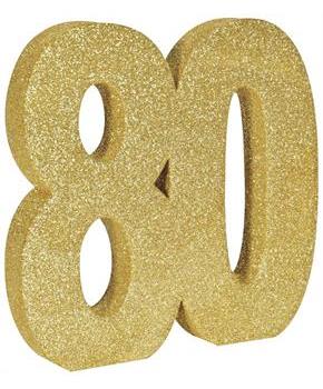 3-D Glittered "80" Centerpiece