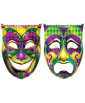 Jumbo Foil Comedy & Tragedy Face Cutouts