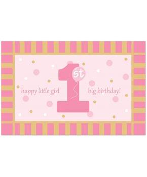 Plastic 1st Birthday Floor Mat