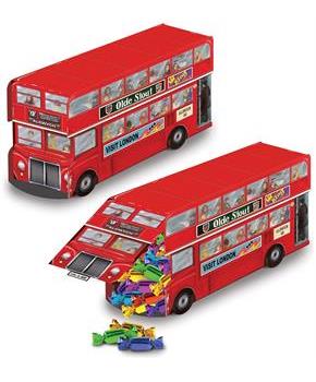 3-D Double Decker Bus Centerpiece