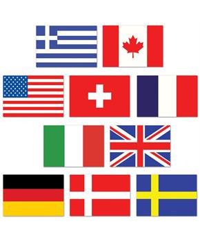 Mini International Flag Cutouts