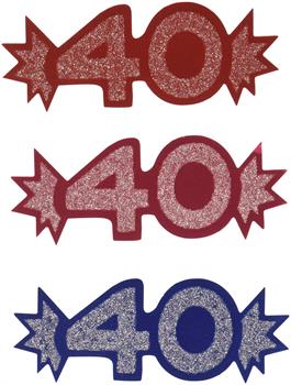 "40" Mini Glittered Foil Cutouts