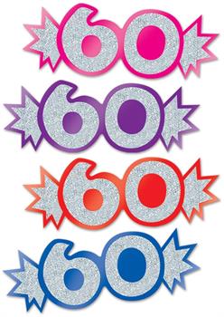 "60" Mini Glittered Foil Cutouts