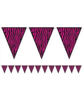 Zebra Print Pennant Banner