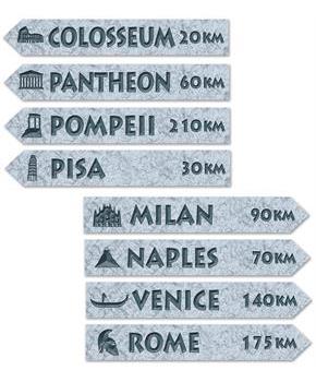 Italian Street Sign Cutouts