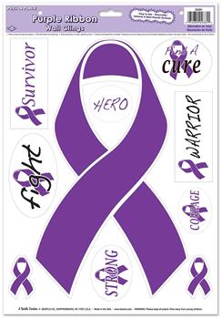 Purple Ribbon/Find A Cure Peel 'N Place