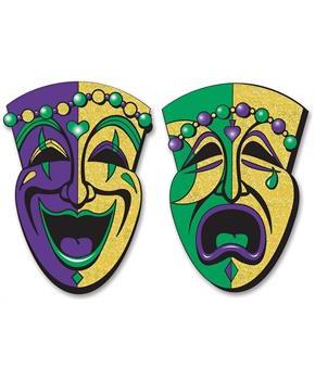 Jumbo Gltrd Comedy&Tragedy Face Cutouts