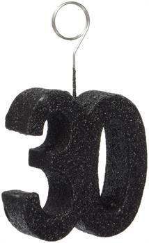 Glittered "30" Photo/Balloon Holder