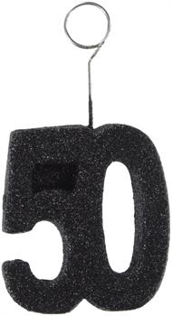 Glittered "50" Photo/Balloon Holder